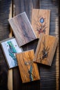 handwritten thank you notes on a wooden background