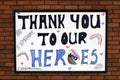 Thank you to our NHS heroes sign