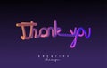 Handwritten Thank You word with vibrant colourful 3D effect. Creative vector illustration with sponge and 3D effect