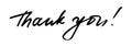 Handwritten thank you words. vector