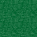 Handwritten trigonometric vector seamless pattern, hand drawn monochrome math formulas