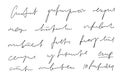 Handwritten Unreadable illegible text. Abstract handwriting of fictional language.