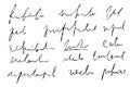 Handwritten Unreadable illegible text. Abstract handwriting of fictional language.