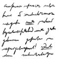 Handwritten Unreadable illegible text. Abstract handwriting of fictional language.