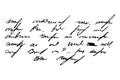 Handwritten Unreadable ink stroke, doodle illegible fictional language isolated on white background. Vintage pen writen.