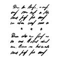 Handwritten Unreadable ink stroke, doodle illegible fictional language isolated on white background. Vintage pen writen.