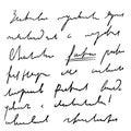 Handwritten Unreadable illegible text. Abstract handwriting of fictional language.