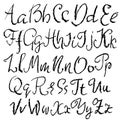 Handwritten vector soft pensil alphabet. Pensil texture. Modern hand drawn alphabet. Isolated letters.