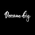 Handwritten vector phrase `dream big`.