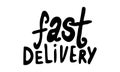 Handwritten vector typography for delivery service Royalty Free Stock Photo