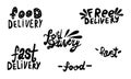 Handwritten vector typography for delivery service Royalty Free Stock Photo