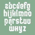 Handwritten white vector lowercase letters, painted sty