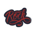 Handwritten word Rock. Hand drawn lettering. Calligraphic element for your design.