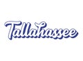 Handwritten word Tallahassee. Name of State capital of Florida. 3D vintage, retro lettering for poster, sticker, flyer