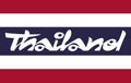 Handwritten word Thailand on Thai Flag