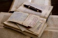 Handwrittend papers and antique books