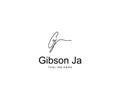 Handwritting Signature Letter GJ Logotype Royalty Free Stock Photo