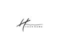 Handwritting Signature Letter H Logotype