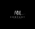 Handwritting Signature Letter MM Logotype