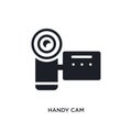 handy cam isolated icon. simple element illustration from electronic stuff fill concept icons. handy cam editable logo sign symbol