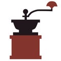 Handy coffee mill flat illustration on white