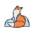 Handy Illustrated Fox Coloured Illustration Logo Nice Dreamy Beautiful Logo Brand Separated White Background