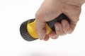 Handy LED torch in hand Royalty Free Stock Photo