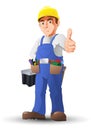 Handy man construction worker thumb-up Royalty Free Stock Photo