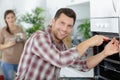 Handy man home repair Royalty Free Stock Photo