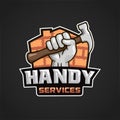 Handy services logo hand hammer Royalty Free Stock Photo
