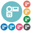 Handycam flat round icons