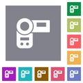 Handycam square flat icons