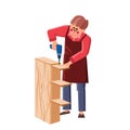 Handyman Assemble Furniture With Equipment Vector