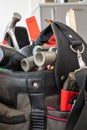 A handyman bag filled with well used tools