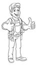 Handyman Cartoon Caretaker Construction Man Royalty Free Stock Photo