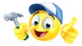 Handyman Cartoon Emoji Emoticon Face With Hammer