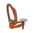 Handyman toolbelt design illustration