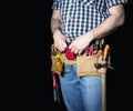 Handyman detail on black Royalty Free Stock Photo