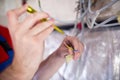 Voltage checking with insulated screwdriver Royalty Free Stock Photo