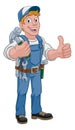 Handyman Hammer Cartoon Man DIY Carpenter Builder Royalty Free Stock Photo