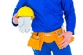 Handyman holding helmet Royalty Free Stock Photo