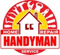 Handyman home repair services. Round vector design for your logo Royalty Free Stock Photo