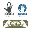 Handyman logos, emblems, badges in vintage style