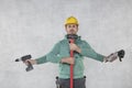 Handyman is ready for construction works Royalty Free Stock Photo