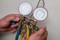 Handyman repairman HVAC tools