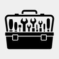 Handyman\'s Toolbox Icon: Essential Tools for Repair and Maintenance Royalty Free Stock Photo