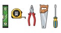 Handyman\'s Toolset: Essential Instruments for Repair and Construction Projects Illustration Royalty Free Stock Photo