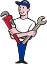 Handyman Spanner Monkey Wrench Cartoon