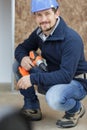 handyman using cordless drill Royalty Free Stock Photo