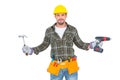 handyman wearing tool belt Royalty Free Stock Photo